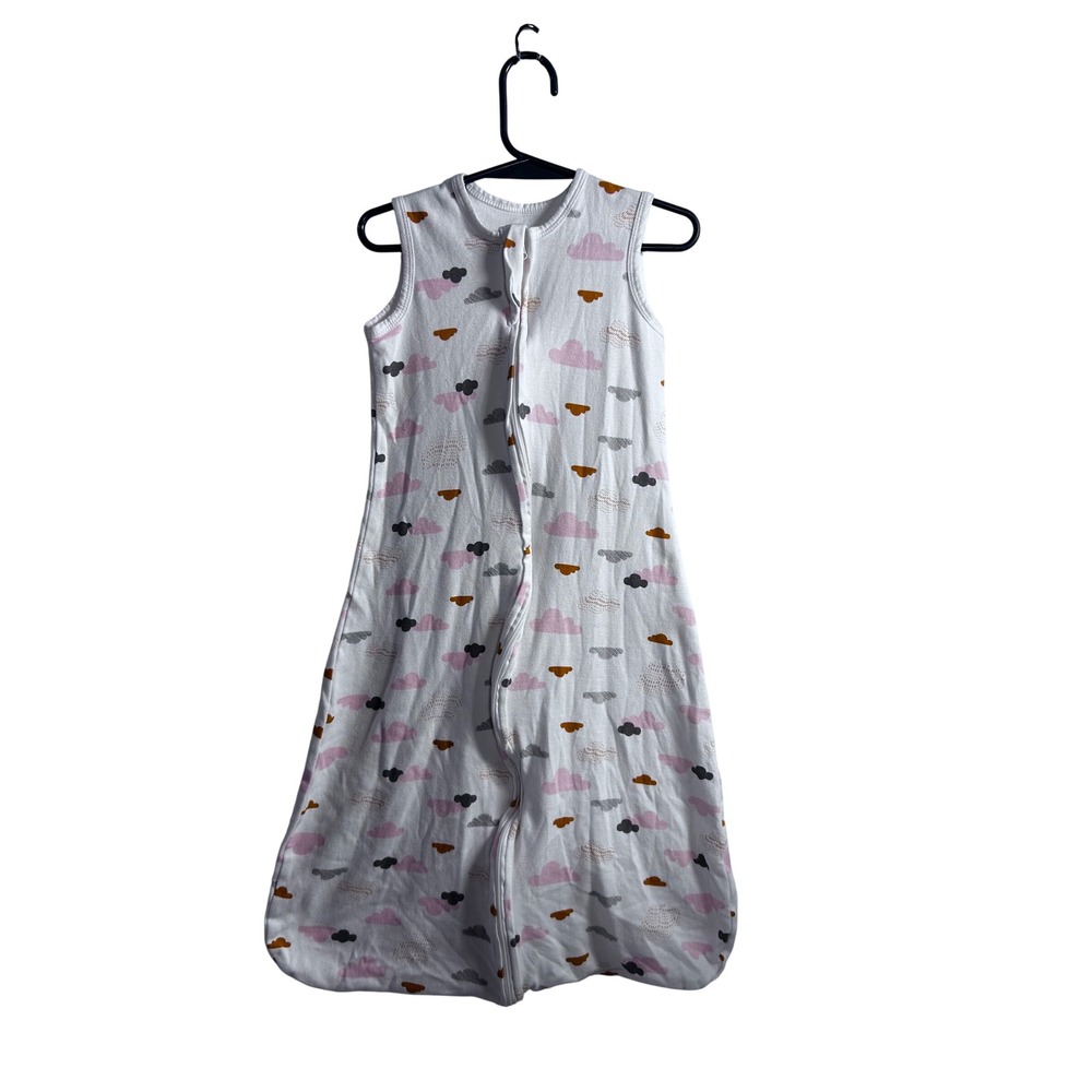 NAFFIC Sleep Sack Large White Pink Cloud Print Cotton Wearable Blanket Kids